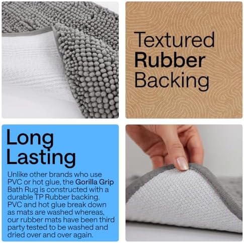 GORILLA GRIP Chenille Bath Rug Mat - Image 4