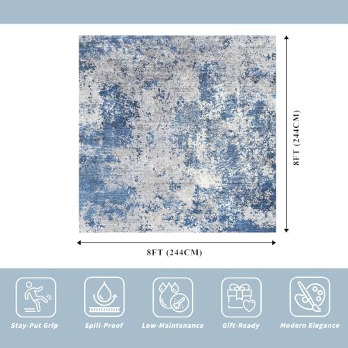 8x8 ft Square Living Room Rug - Image 2