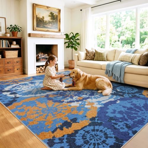 Large Boho Washable 9x12 Area Rug by Quntue