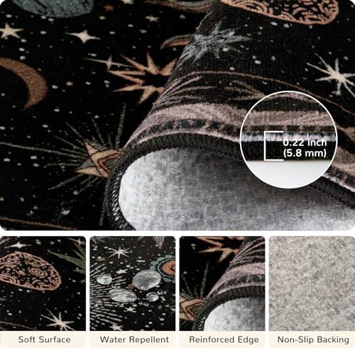 Vacuum-Friendly, Round 6ft Washable Area Rug - Image 3