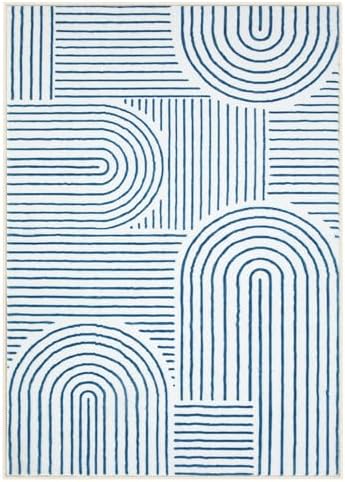 Lahome Abstract Blue 6x9 Area Rugs, Soft Washable Rugs - Image 7