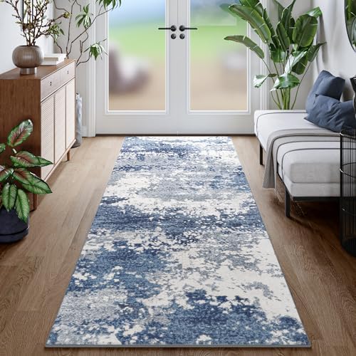 Blue Rug Runners for Hallways Kitchen Non Slip Washable 2x6 Entryway Runner Rugs by Acapet