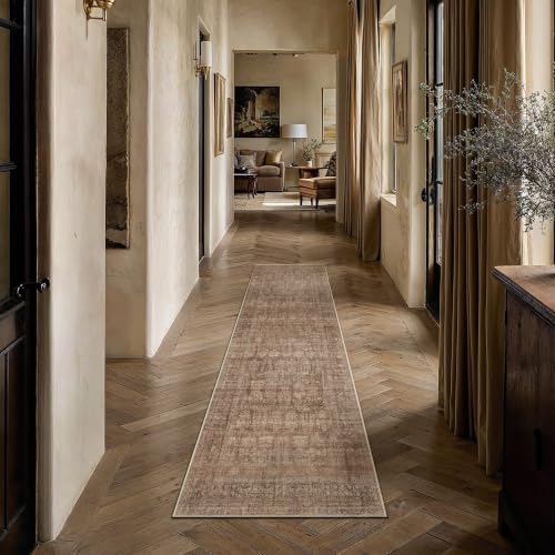 HUGEAR Classic Brown 2x6 Neutral Runner Rugs by HUGEAR