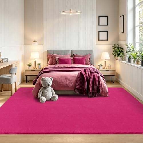Hot Pink Non-Slip Rug Thick Memory Foam Rugs Upgrade Non-Shedding Rug8x10Ft - Image 5