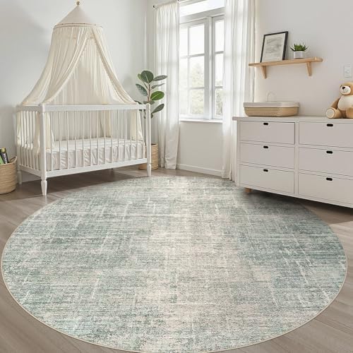 LOONGRUG Round Rug 7x7 Washable Neutral Modern Rug - Image 7