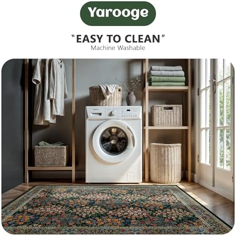 6x9 Area Rugs, Washable Floral Area Rugs - Image 5