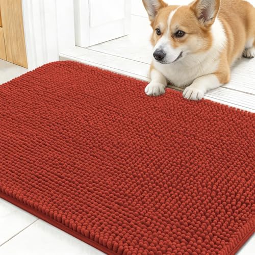 OLANLY Dog Door Mat for Muddy Paws 24x16, Super Absorbent Chenille Mud Mat by OLANLY