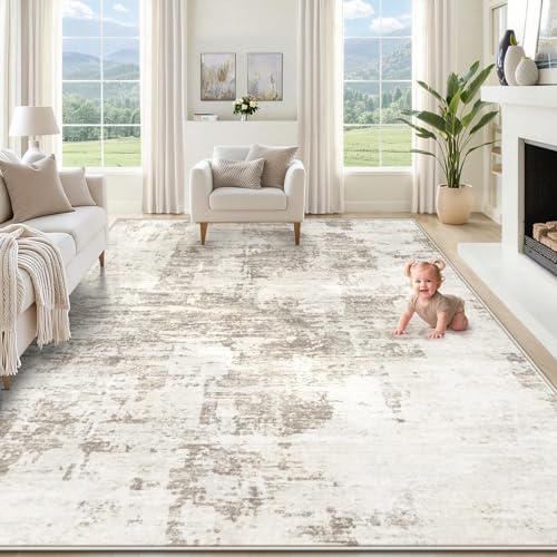 XLUEZ 9x12 Area Rug for Living Room, Washable Modern Abstract Large Area Rug by XLUEZ
