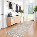 3x10 Machine Washable Runner Rug:Hallway Runner Rugs Geometric Beige by BYYVOORugsforYourHome