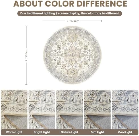 zesthome 9ft Round Rug, Large Circle Rug - Image 2