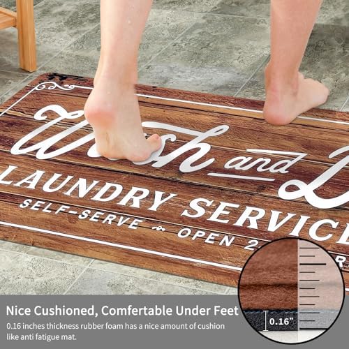 KOZYFLY Laundry Room Rug Runner 20"x48" Non Slip Kitchen Rugs Washable Laundry - Image 3