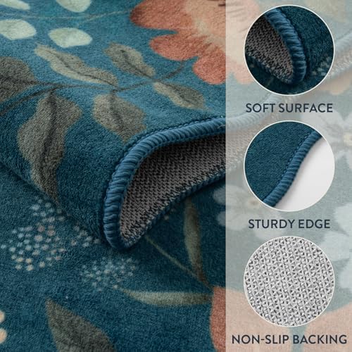 Lahome Floral Washable Rug, 3x5 Rug Soft Bedroom Rugs - Image 7