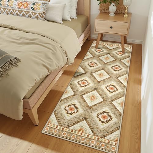 Area Rug 2x8 Rug Machine Washable Non-Slip Low Pile Print Pattern Western Rug - Image 6