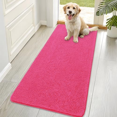 OLANLY Dog Door Mat for Muddy Paws 70x35, Super Absorbent Chenille Mud Mat by OLANLY