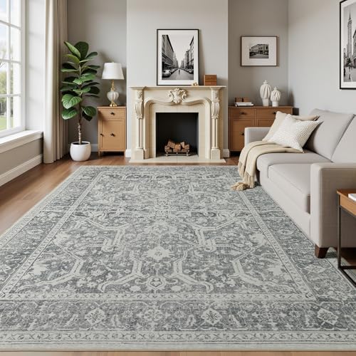 Joydeco 8x10 Area Rugs for Living Room, Non Slip Machine Washable Vintage Rug by JOYDECO