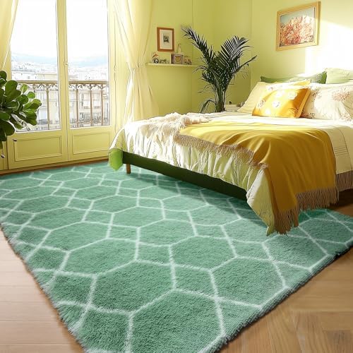 ONASAR Area Rug, Sage Green and White - Image 5