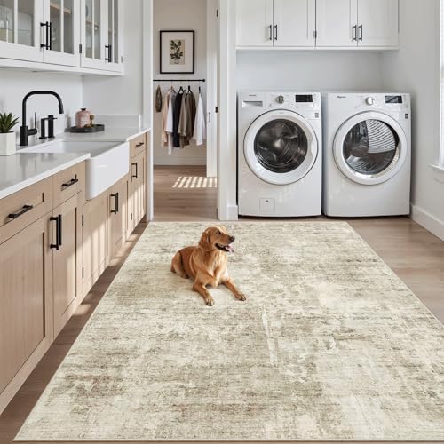 Soalmost Abstract 4x6 Area Rug Washable Rugs - Image 3