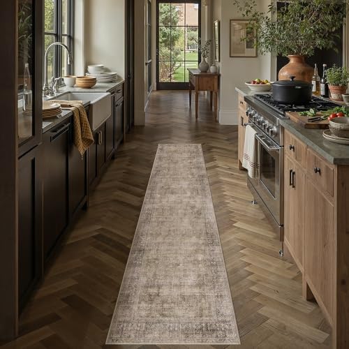 HUGEAR Taupe 2x8 Neutral Runner Rugs - Image 2
