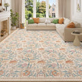 DUKINO 10x14 Area Rugs for Living Room, Washable Vintage Floral Rug by DUKINO
