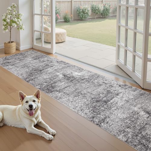 DMOYEST Washable Runner Rug for Hallway: 2.6x10 Neutral Modern Abstract Low - Image 4