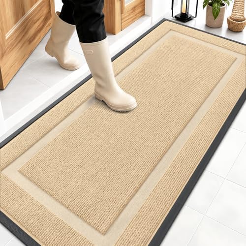 OLANLY Front Door Mat Outside 59x23, All-Season Heavy-Duty Rubber Doormat by OLANLY