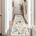 2x10 Washable Hallway Runner Rug: Long Floral Scalloped Soft Runners by HYHAOYUNLAI