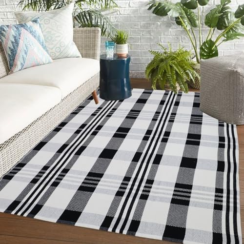 Fall Décor Plaid Rug, Layering Rug - Image 3