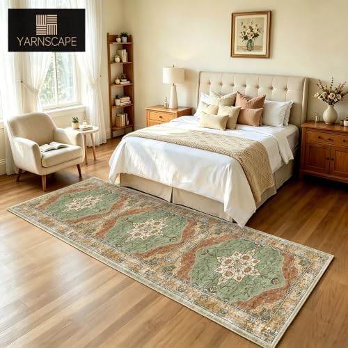 YARNSCAPE 2'6" x 8' Machine Washable Runner Rug, Non-Slip Low-Pile Carpet - Image 5