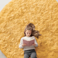 OLANLY Mustard Yellow Round Rugs by OLANLY