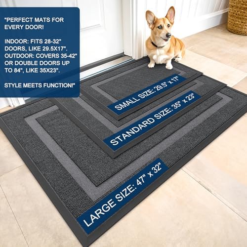 OLANLY Front Door Mat Outside 59x30, All-Season Heavy-Duty Rubber Doormat - Image 2