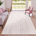 Lahome Abstract Pink and White Rugs by Lahome