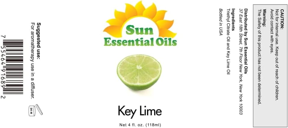 Sun Essential Oils Key Lime Essential Oil 4oz - (118ml) Aromatherapy Oil