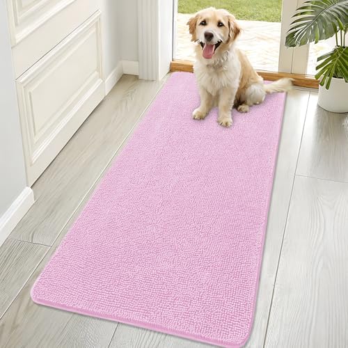 OLANLY Dog Door Mat for Muddy Paws 70x32, Super Absorbent Chenille Mud Mat by OLANLY