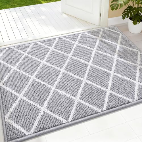 Finchitty Indoor Door Mat, Dirt Resistant Doormat, Light Grey by Finchitty