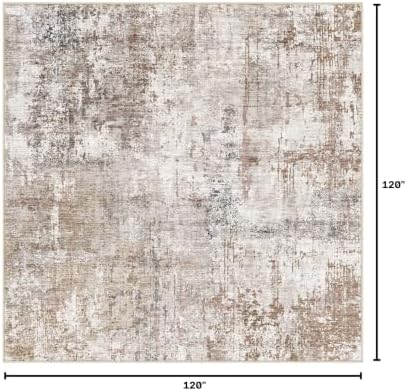 UERMEI Square Area Rugs : Washable 10x10 Neutral Modern Abstract Carpet - Image 2