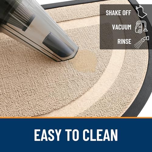OLANLY Half Circle Front Door Mat Outside 47x32 All-Season Rubber Doormat - Image 5