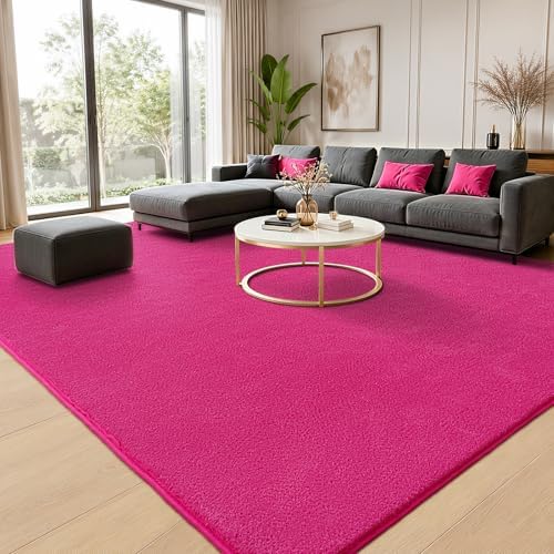 Hot Pink Non-Slip Rug Thick Memory Foam Rugs Upgrade Non-Shedding Rug8x10Ft - Image 3