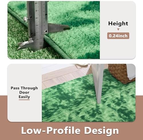 4x6 Tie-dye Green Area Rug Non-Slip Washable Soft - Image 6