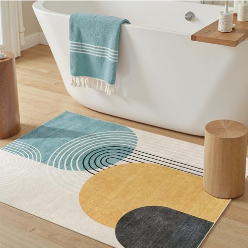 DCX Abstract Washable 3x5 Rug, Non Slip Low Pile Rug - Image 7