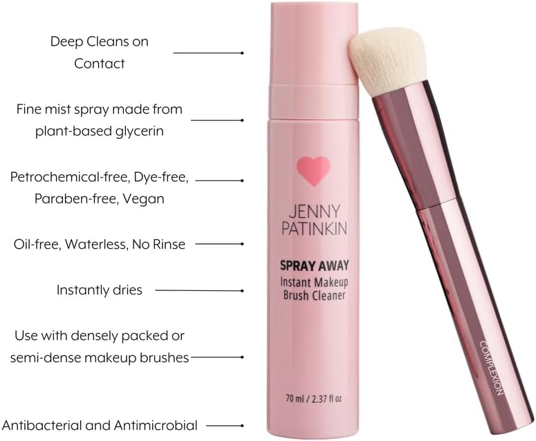 New Makeup Brush Cleaner Cleanser Spray, Quick-Drying cleaning solution for Makeup Brushes, Makeup Sponge, Powder Puff, Professional & Travel-Sized makeup sanitizing spray, 70 ml