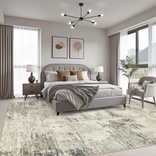10x12 Area Rug Living Room: Modern Washable Soft Carpet Ash Brown - Image 3