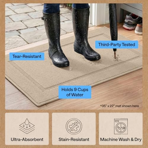 GORILLA GRIP Indoor Door Mat, Rubber Backing Entry Rug 35x22 - Image 5