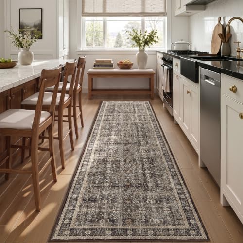 Washable Hallway Runner Rug 2'x7', Vintage MCM - Image 3