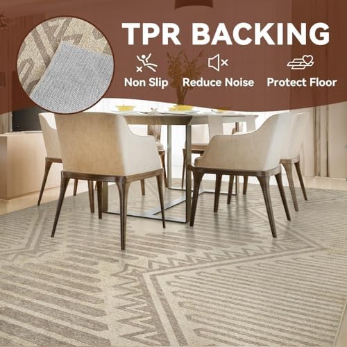 Boho Beige 6x9 Area Rugs Textured Tufted Rugs - Image 5