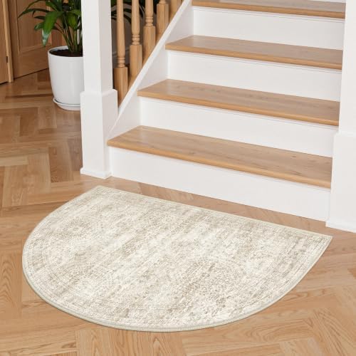 2x3 Half Circle Rug, Small Washable Entryway Rug - Image 5