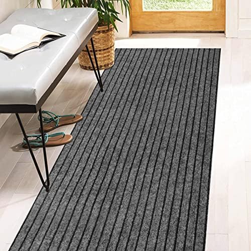 4' x 27' Runner Rugs with Rubber Backing, Indoor Outdoor Utility Carpet Runner by Heyroll