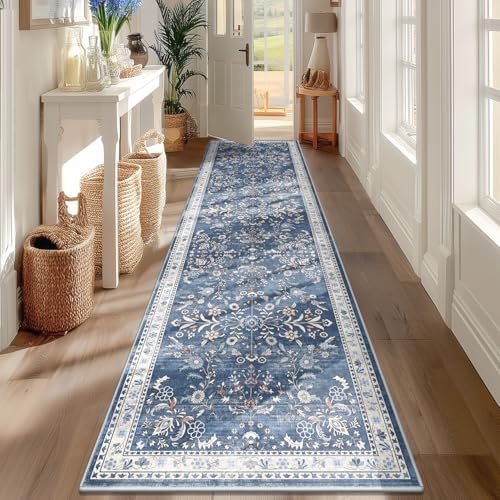 Yamaziot 2x8 Washable Hallway Runner Rug Non Slip Floral Carpet by Yamaziot