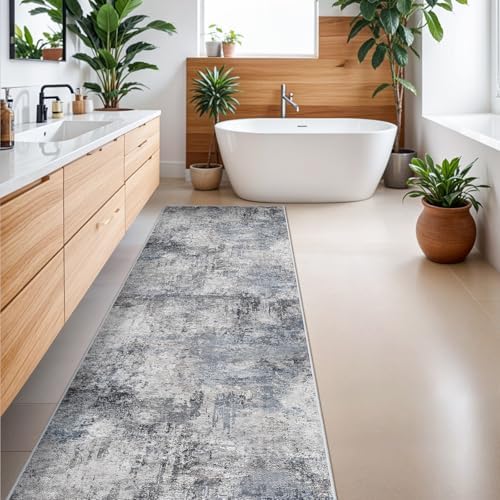 Washable Abstract 3x8 Runner Rug: Low Pile Runners - Image 4