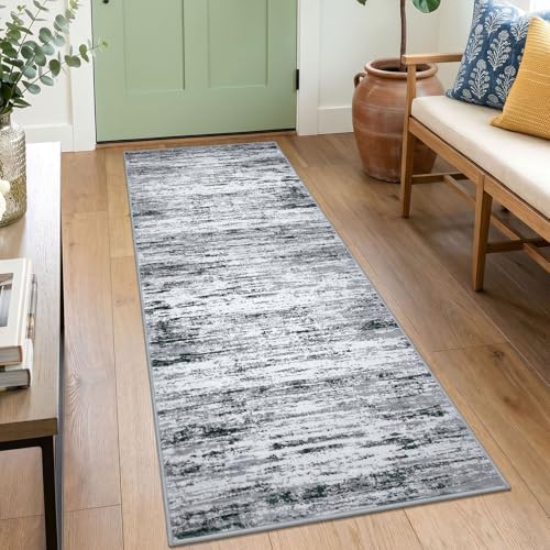 Lansny Modern Abstract Washable 2x5 Runner Rug Non Slip Kitchen Rugs - Image 3