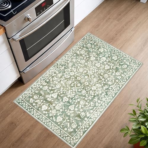 Vintage Washable Entryway Rug 2x3 Small Area Rug Non Slip Door Mat - Image 3